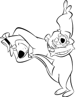 A coloring page of yogi bear